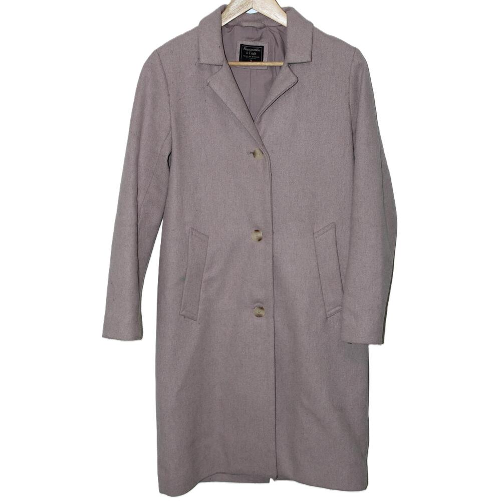 Womens Abercrombie & Fitch Purple Long Sleeve Pea Coat Long Winter Jacket Sz XS